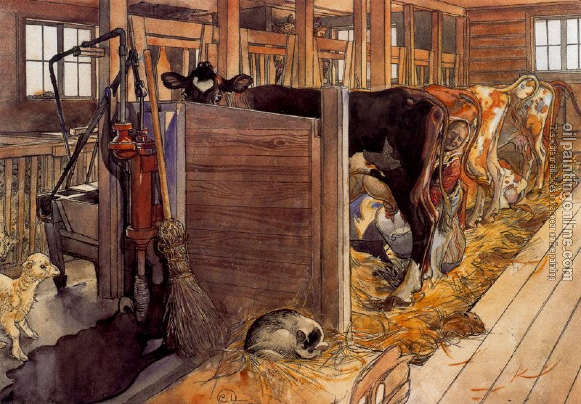 Larsson, Carl - The Cowshed Carl Larsson